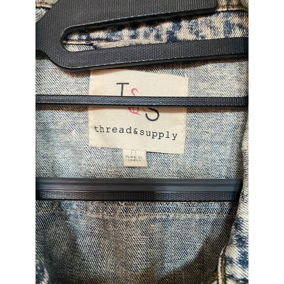 Thread & Suppy Nordstroms Acid Wash Light Denim Jean Jacket M - Picture 6 of 6